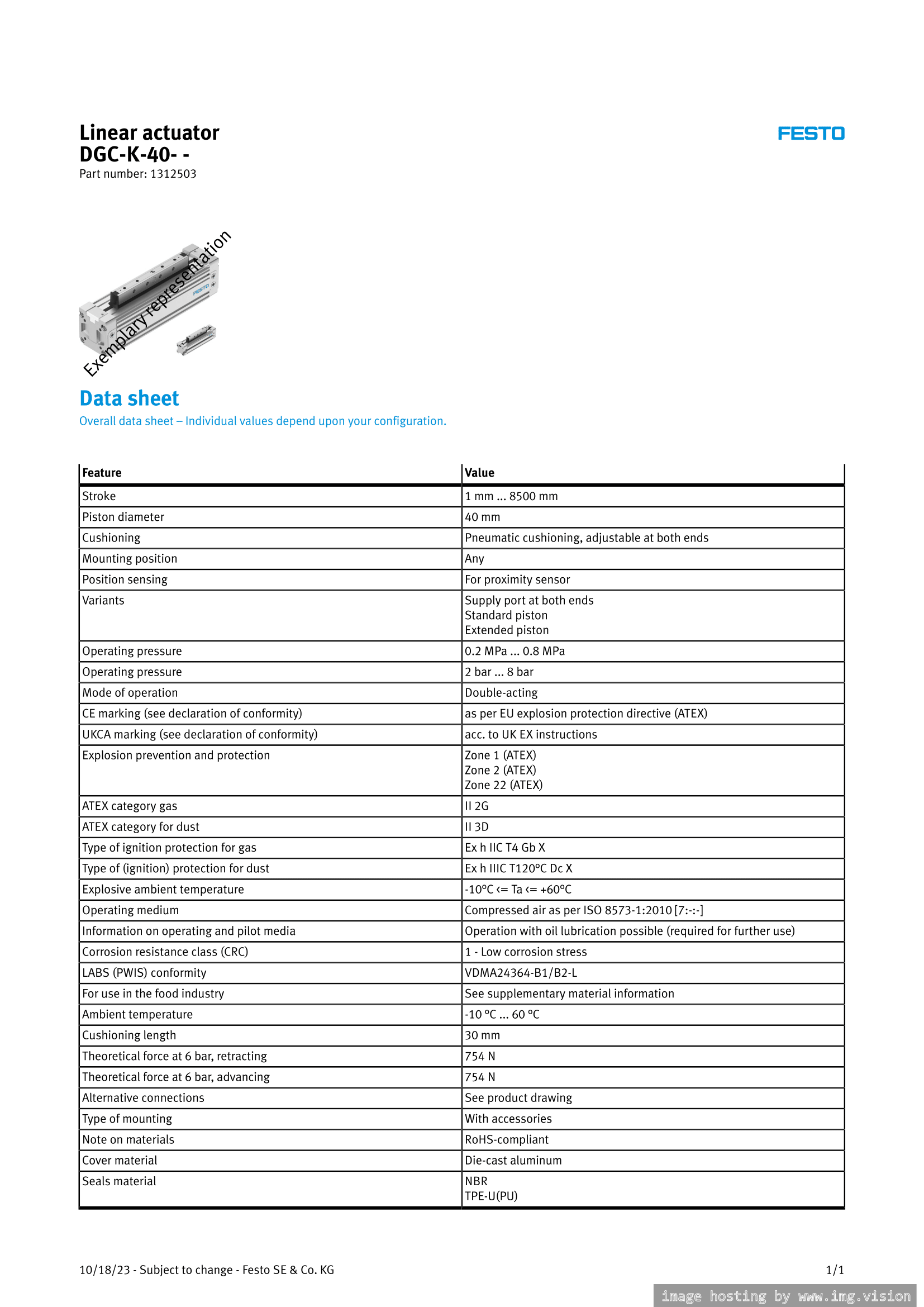 Festo Linear Drive Unit Image 1