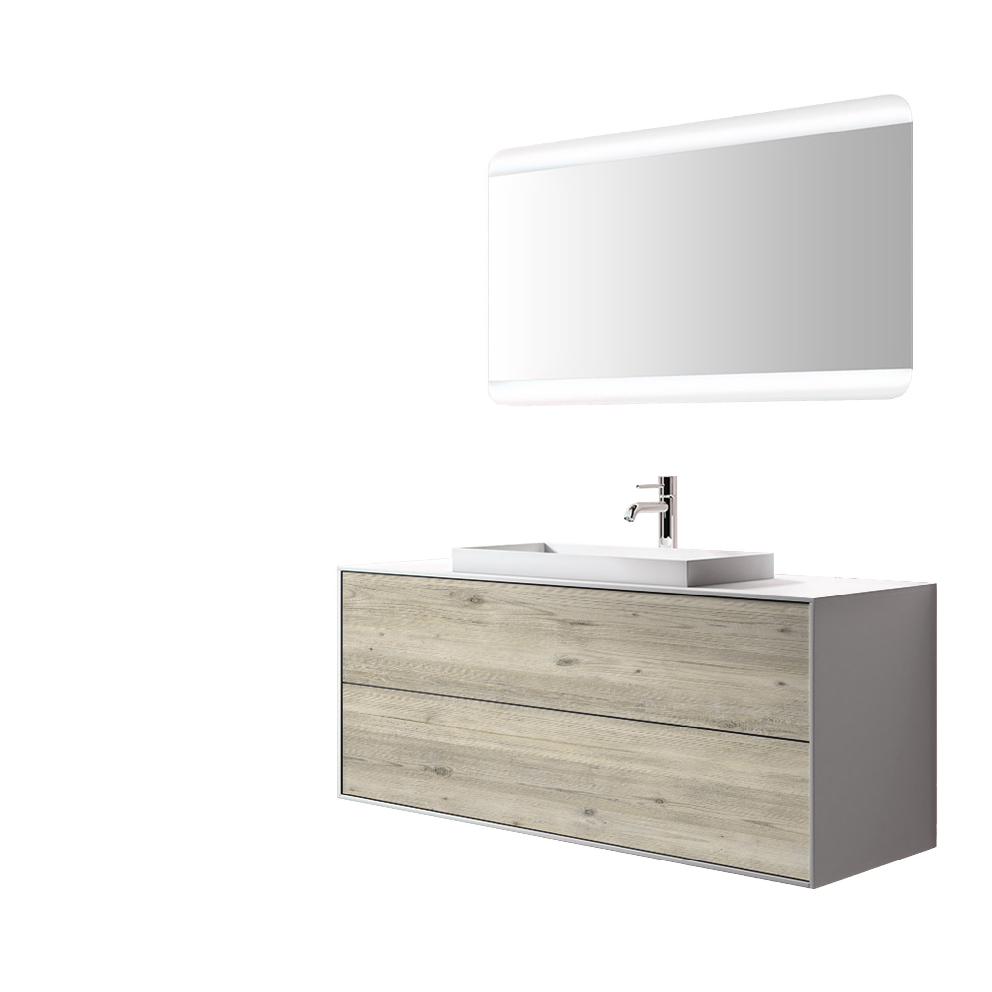 Image of Mobile bagno composizione 3 pezzi IGEA colore pino artico