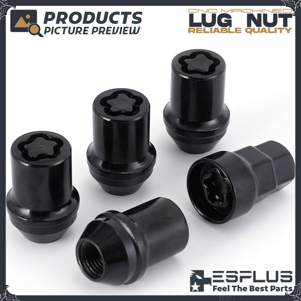 4 Pc Pontiac OEM Cone Seat Wheel Lock Black M14x1.5 7/8