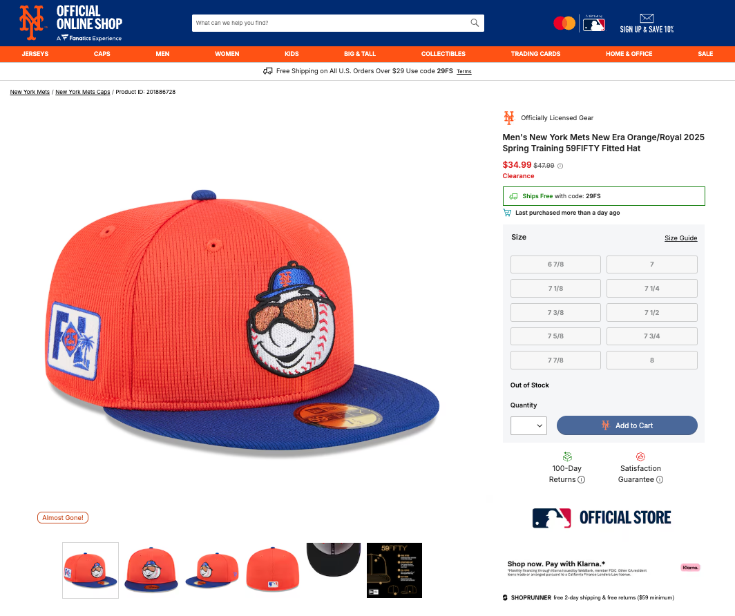 New York Mets New Era 2025 Spring Training 59FIFTY Fitted Hat Mr