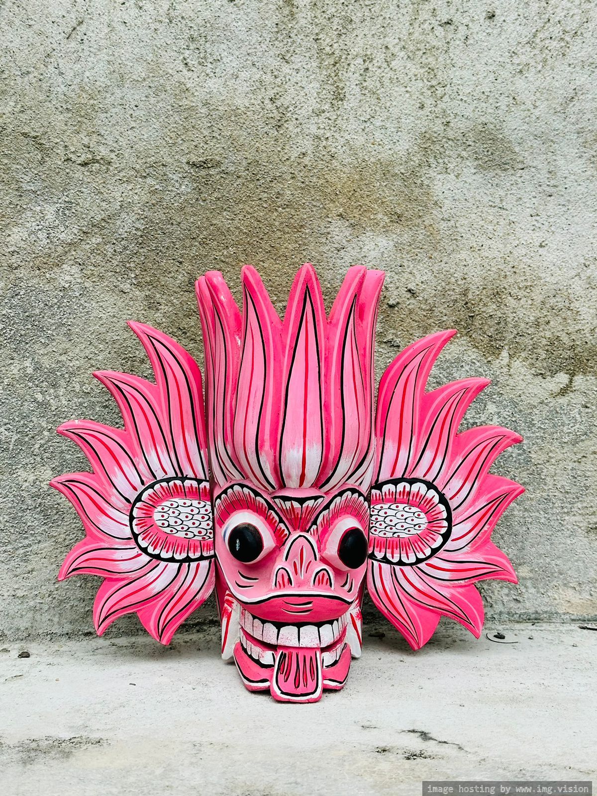 Sri Lankan Handmade Wooden Tiki Mask - Authentic Craftsmanship