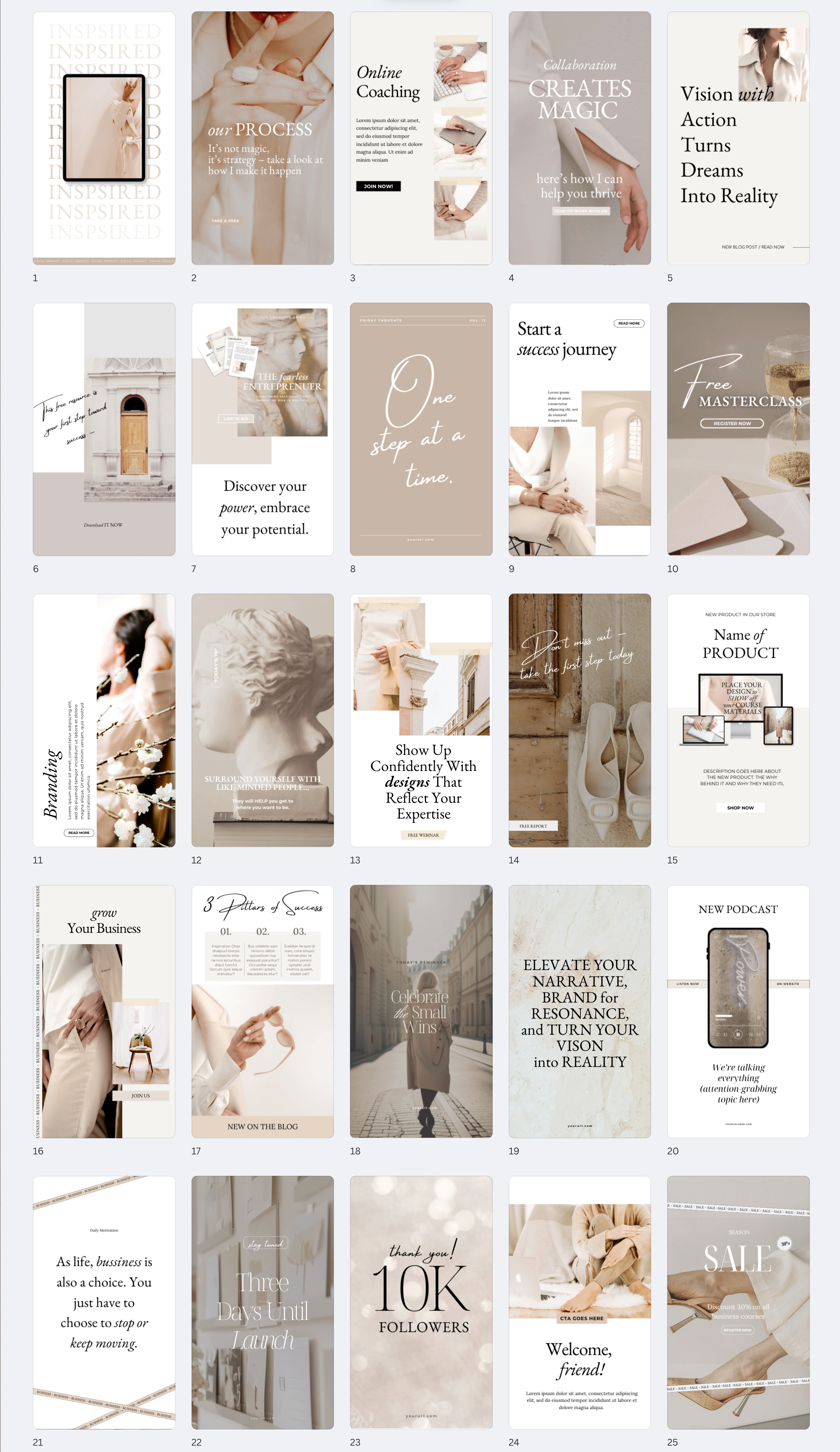 Stylique Design Theme Classique Vogue Bonus Kajabi Canva Instagram Stories Format Template